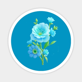 LIGHT BLUE FLOWER Magnet